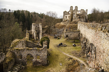 Old castle Divci Kamen in Czech Republic