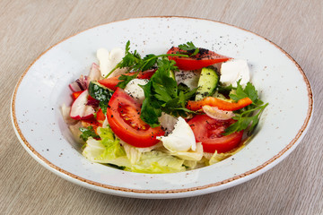 Salad with mozzarella