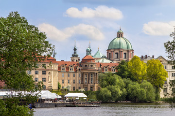 View to the St. Nikolaus Church in Prague
