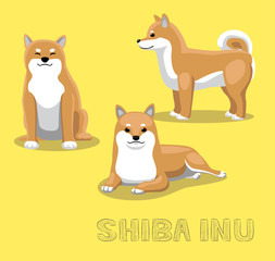 Dog Shiba Inu Cartoon Vector Illustration
