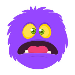 Scary cartoon monster head. Vector  illustration for Halloween