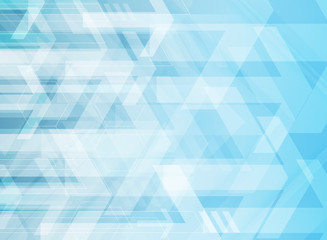 Abstract technology geometric corporate arrows on blue background.