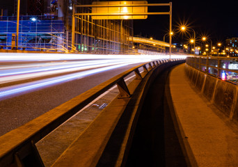 Car long exposure on bridge