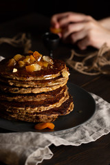 pancakes with nuts and honey