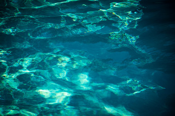 Beautiful Reflections of Light in the Pool Water