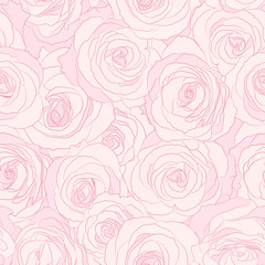 roses seamless vector pattern
