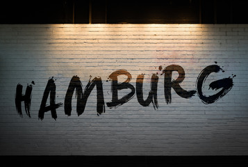 Hamburg concept graffiti on wall  - 212567135