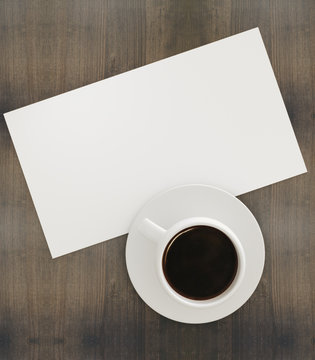 blank envelope and coffee