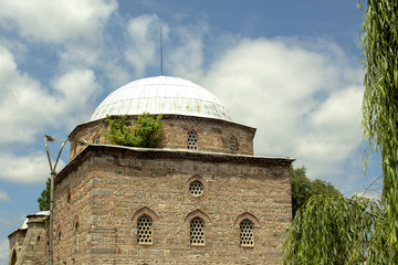 Fototapeta na wymiar Ahmed bei mosque or still called the Christian mosque in the center of Kyustendil near the Roman baths, Bulgaria.