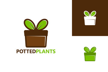 Potted Plant Logo Template Design Vector, Emblem, Design Concept, Creative Symbol, Icon