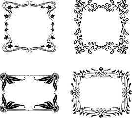 A set of the various floral frames