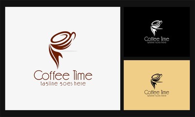 abstract coffee time logo