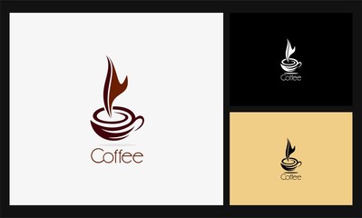abstract cup coffee icon logo