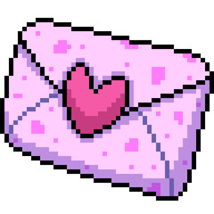 Fototapeta premium vector pixel art love envelope