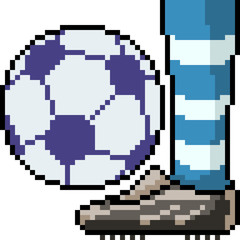 Fototapeta premium vector pixel art football player leg