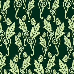 Vector pattern of the vintage floral elements