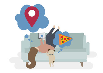 Illustration of characters with traveling concept