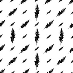 Fototapeta na wymiar Feather Icon Seamless Pattern