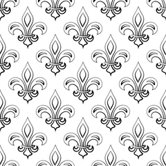 Rolgordijnen Fleur De Lis Seamless Pattern, Fleur-De-Lys Or Flower-De-Luce, The Decorative Stylized Lily © Aayam 4D