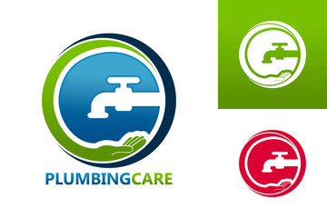 Plumbing Care Logo Template Design Vector, Emblem, Design Concept, Creative Symbol, Icon