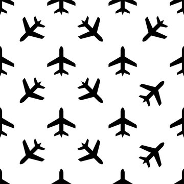 Airplane Icon Seamless Pattern