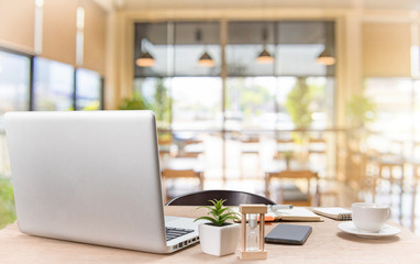 Workplace with notebook laptop