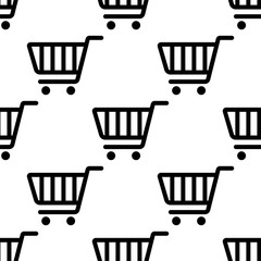 Shopping Cart Icon Seamless Pattern