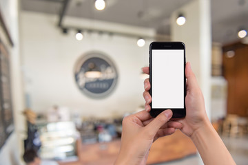 Cropped shot view of woman's hands holding smart phone