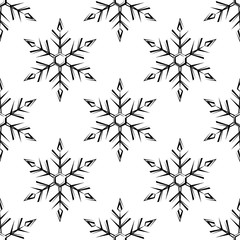 Obraz premium Snowflake, Snow, Ice Crystal Shape Seamless Pattern