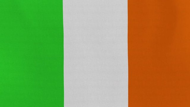 Loopable: Flag of Ireland...Irish official flag gently waving in the wind. Highly detailed fabric texture for 4K resolution. 15 seconds loop.