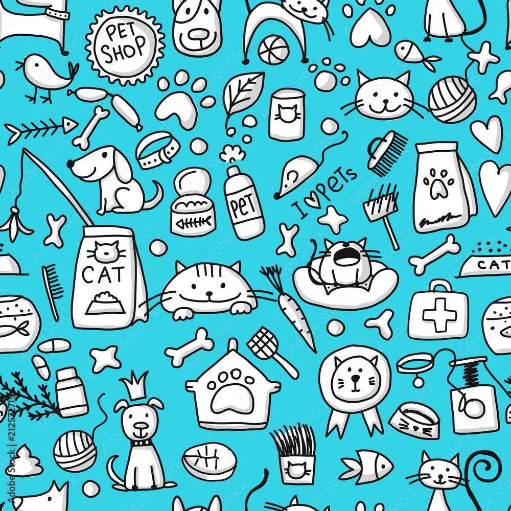 Sticker pet shop background for your design