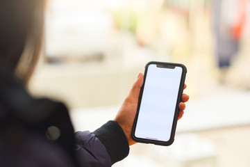 Hand is holding showing smartphone