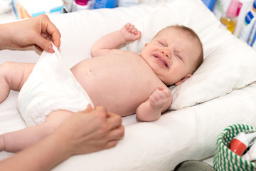 Baby nappy changing