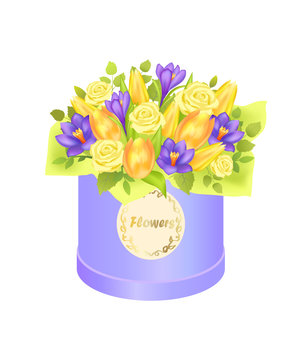 Flower Bouquet Composed by Gentle Spring Flowers