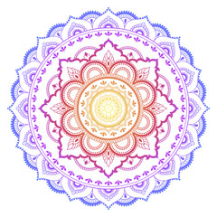 Color Circular pattern in form of mandala. Decorative ornament in ethnic oriental style.