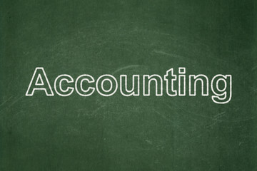 Obraz premium Banking concept: text Accounting on Green chalkboard background