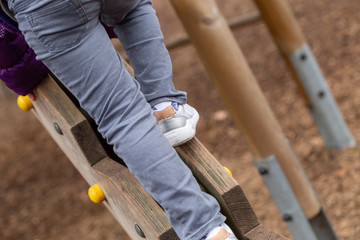 Wooden climbing frame