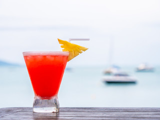 Iced drinking cocktails glass