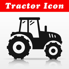 black tractor vector icon design
