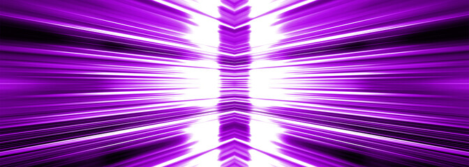 Radiating white light burst on purple banner