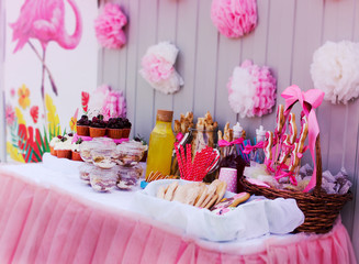 candy bar, sweets at the children's birthday party
