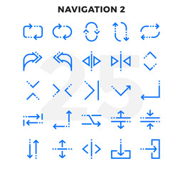 Dashed Outline Icons Pack for UI. Pixel perfect thin line vector icon set for web design and website application.