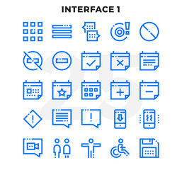 Dashed Outline Icons Pack for UI. Pixel perfect thin line vector icon set for web design and website application.