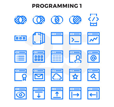 Dashed Outline Icons Pack for UI. Pixel perfect thin line vector icon set for web design and website application.