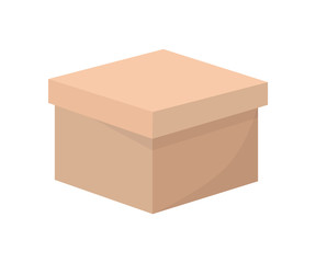 Squared Box of ardboard, Vector Illustration