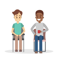 Man talking to psychologist