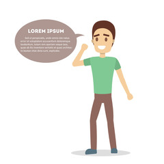 Handsome man speaking with a speech bubble