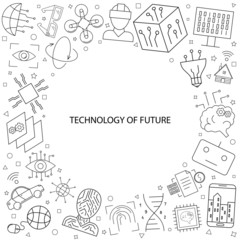 Vector Technology of future pattern. Technology of future seamless background	