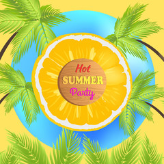 Hot Summer Party Promo Poster with Juicy Orange