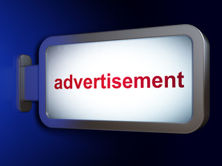 Marketing concept: Advertisement on advertising billboard background, 3D rendering